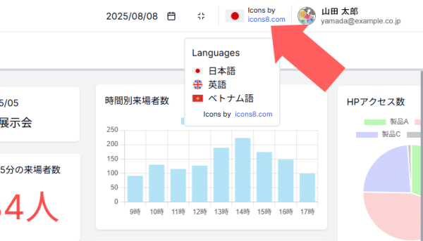 多言語対応画面